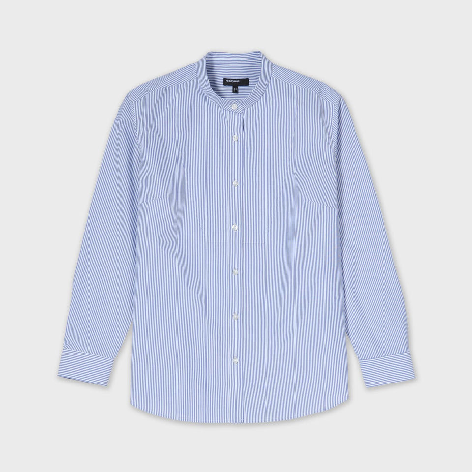 Female Plain Bib Shirt in Wide Stripe