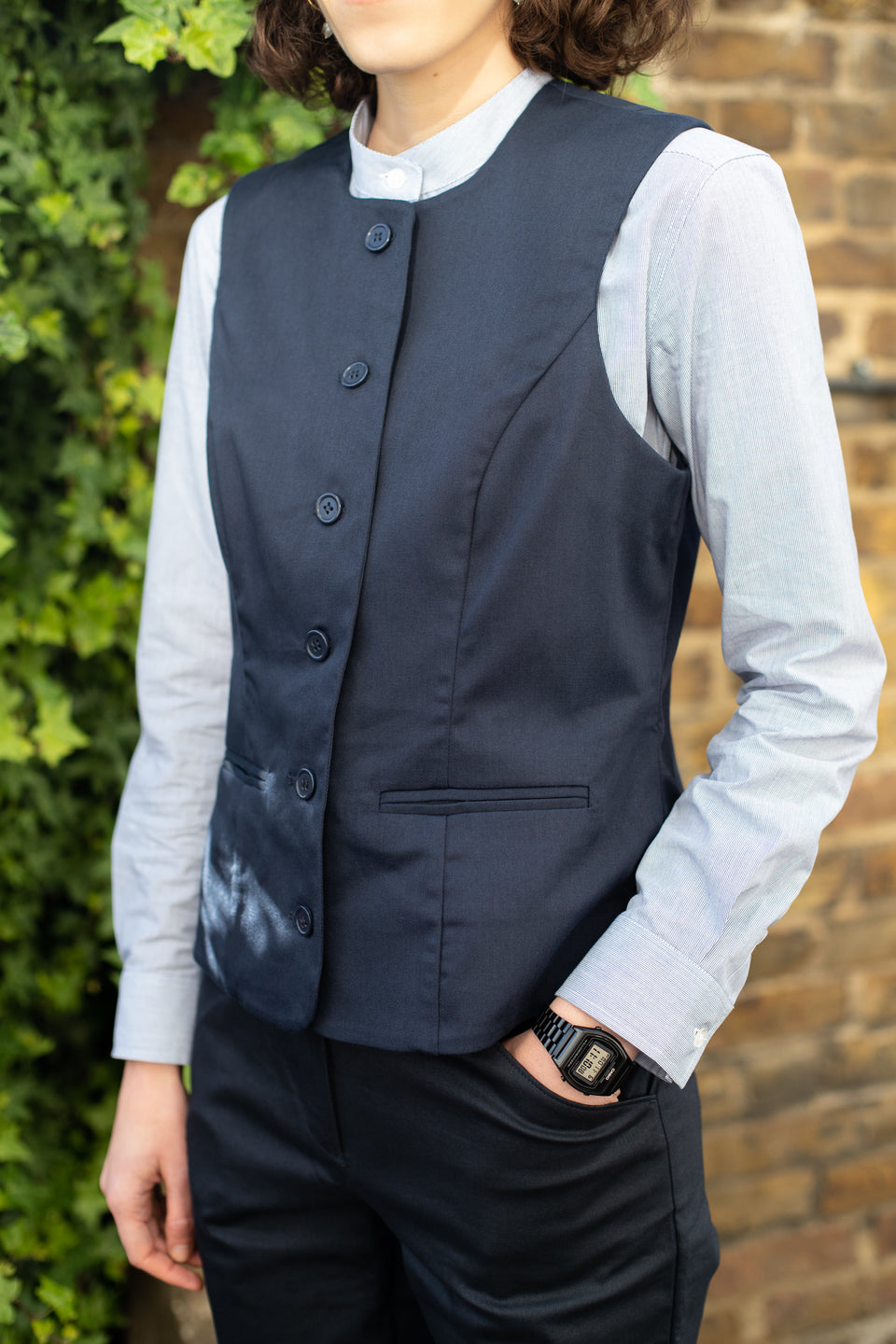LOT 11: Navy Female Button Up Waistcoat