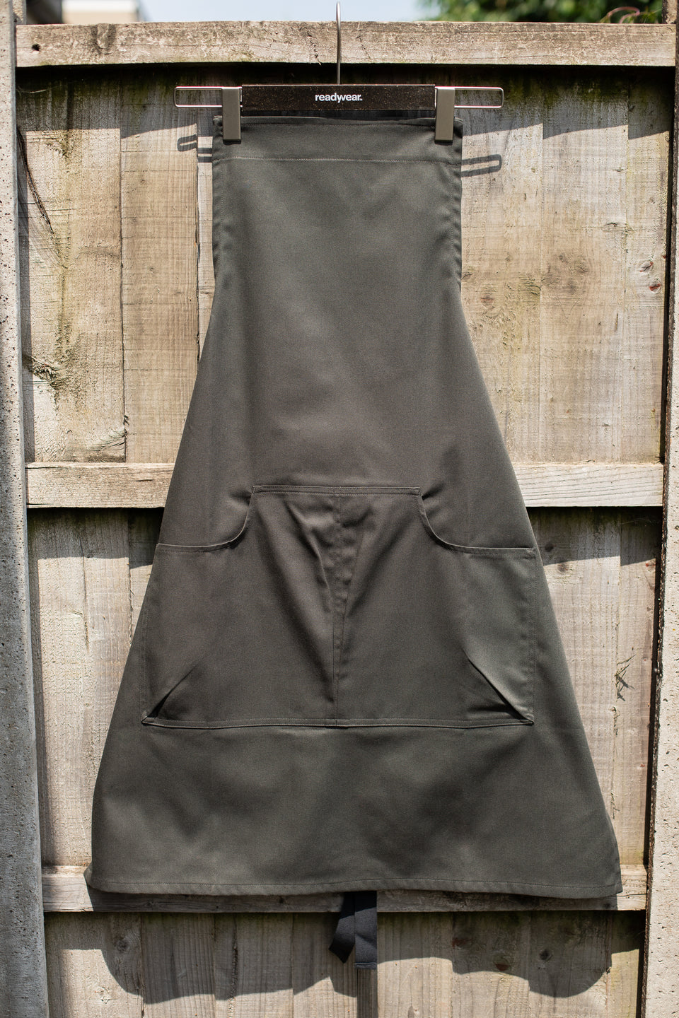 LOT 19: Dark Olive Bib Apron with Curved Pockets & Strap Adjuster