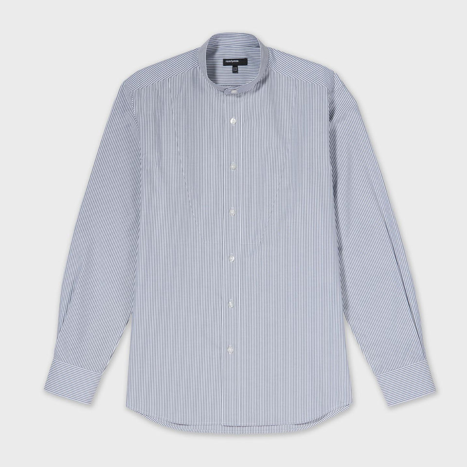Male Plain Bib Shirt in Wide Stripe