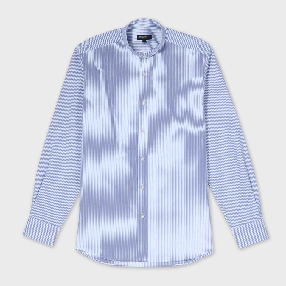 Male Plain Bib Shirt in Wide Stripe