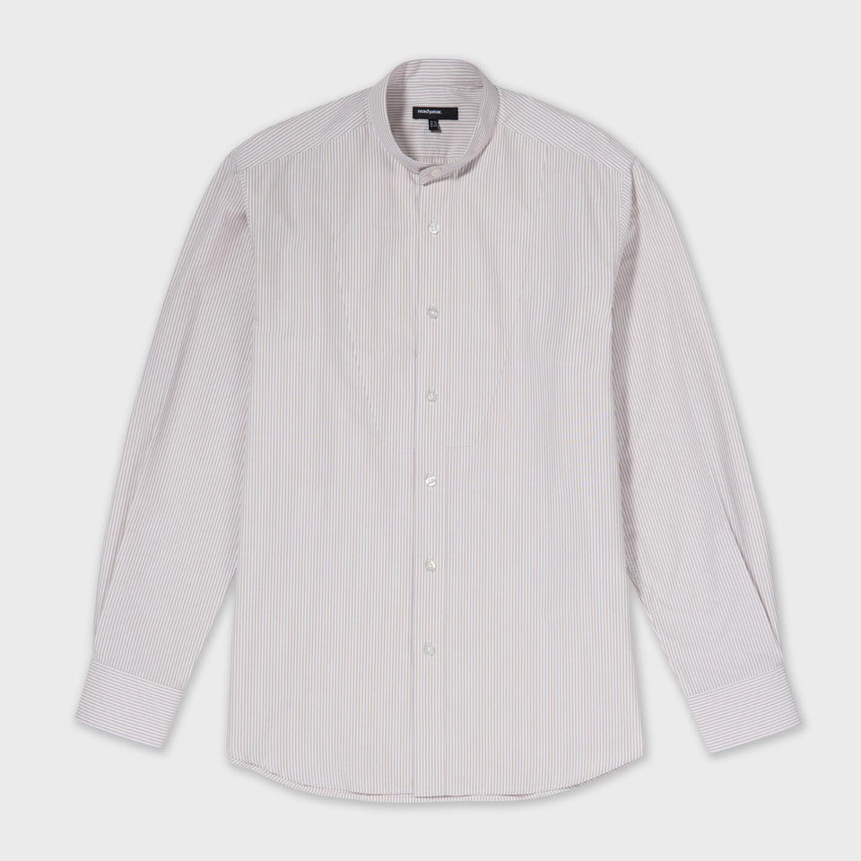 Male Plain Bib Shirt in Wide Stripe