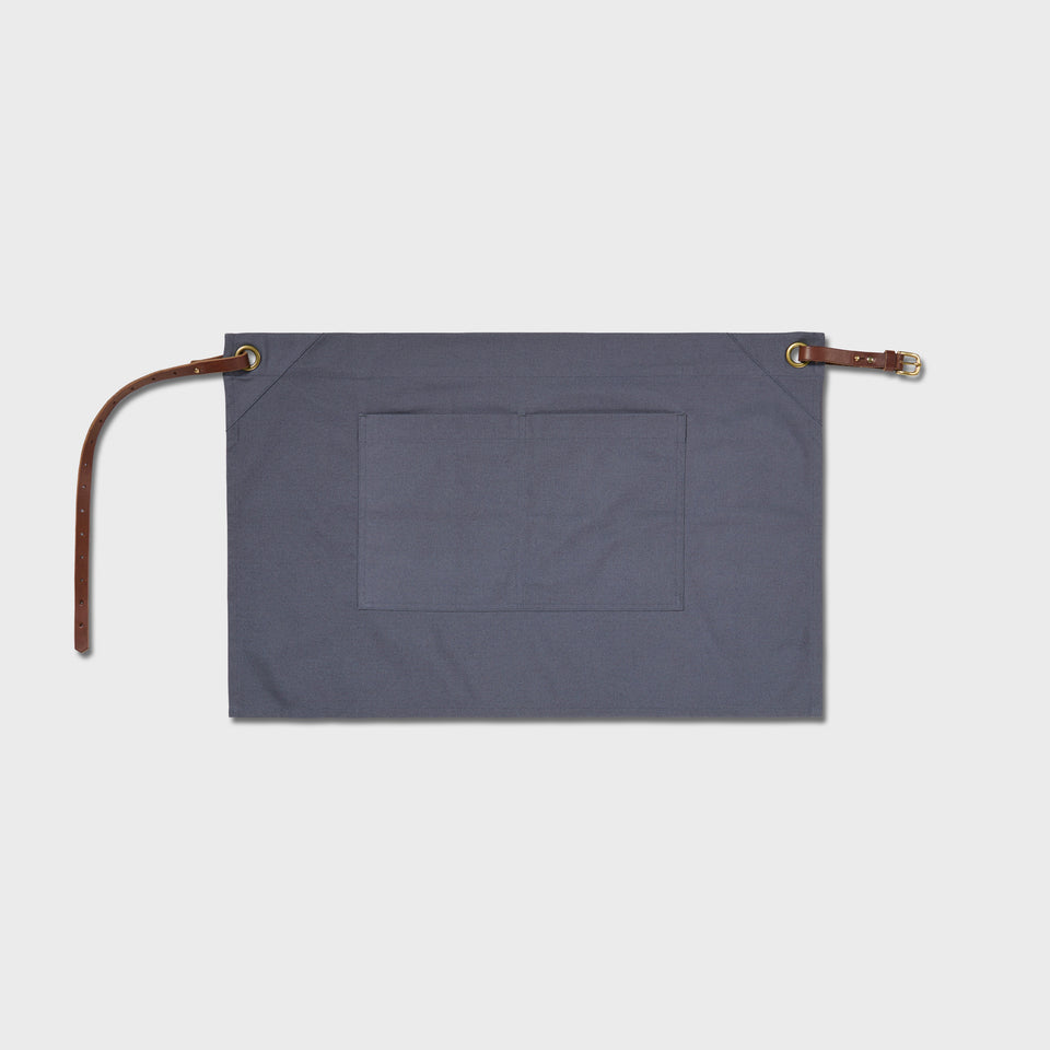 LOT 05: Charcoal Waist Apron with Pockets and Leather Belt