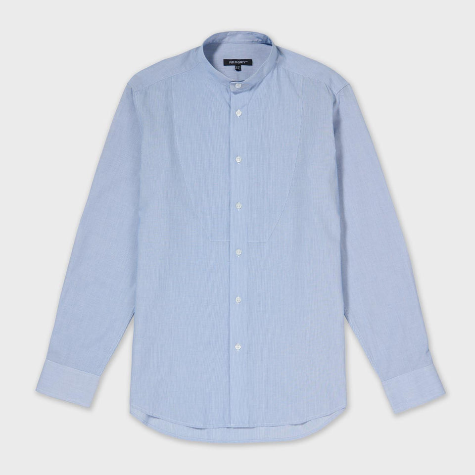 Male Plain Bib Shirt in Micro Stripe
